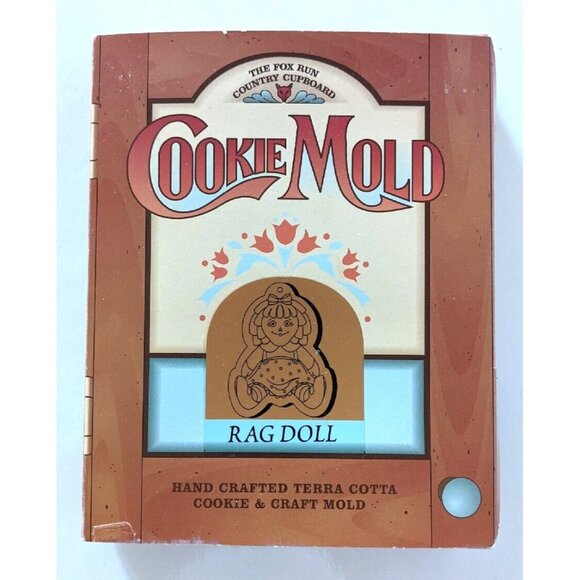 The Fox Run Terracotta Cookie Craft Mold Hand Crafted Rag Doll 7 "*5" New - Picture 3 of 12